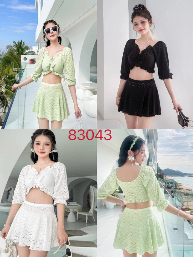 New Swimsuit Women's Split Skirt Boxers Sexy Small Chest Gather Slimming Hot Spring Beach Fresh Swimsuit