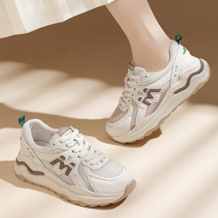 (Out-Of-Stock Items Cannot Be Replenished) Sports Shoes, White Sneakers, Dad Shoes for Women, 2024 New Summer Versatile Front-Tie Style