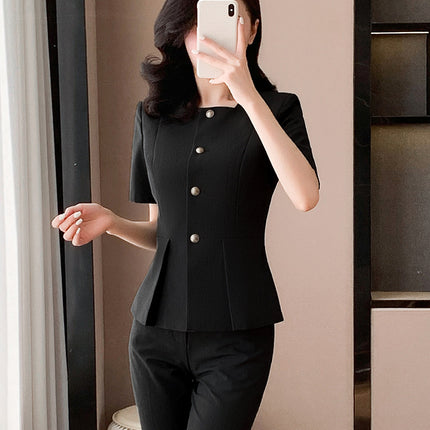 Grey Suit suit Women's Spring and Summer High-end Professional Medical Beauty Front Desk Reception Tooling Beauty Salon Jewelry Store Work Clothes