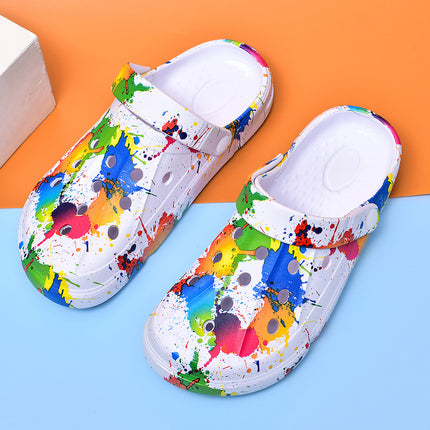 Heat Transfer Cave Shoes Women's EVA New Graffiti Street Hip Hop Garden Shoes European and American Fashion Beach Sandals