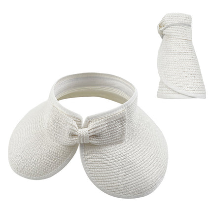 Summer Hat Women's Empty Top Hat No-Top Sun Hat Korean Foldable Sun Hat Straw Hat Big Rim Sunscreen Hat