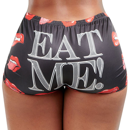TD2772 European and American Amazon Summer New Women's Tight Stretch Casual Shorts Lip Letter Printed Hot Pants