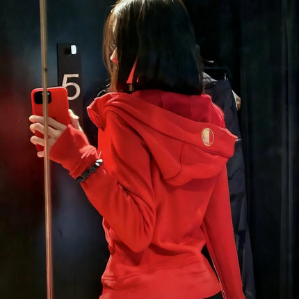 Lulu Original Scuba Cardigan Full Zipper Slim Long-Sleeved Hoodie Hooded Jacket Jacket Sweatshirt Women's Top