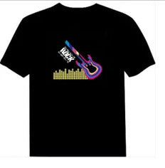 Luminous T-shirt men and women with cross-border Amazon disco net red bar nightclub led voice-activated luminous short sleeve wholesale