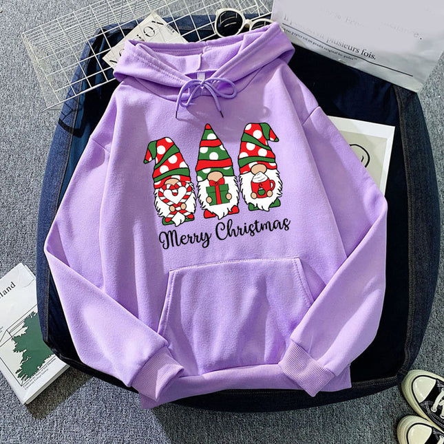 Santa Claus merry Christmas printed hooded hoodie European and American men's and women's jacket European size