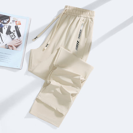 2025 Summer Explosions Ice Silk Cropped Pants Men's and Women's Couples Sports Casual Pants Sports Pants Straight Pants