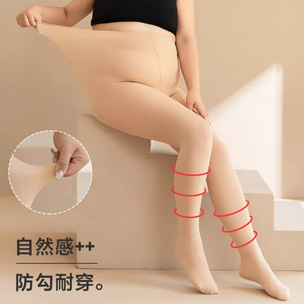 Light leg artifact stockings women's plus size fat m 100.00kg autumn and winter fleece-lined thickened plus fat increase flesh color bottoming pantyhose