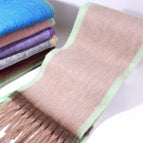 Border scarf khaki / 40*200