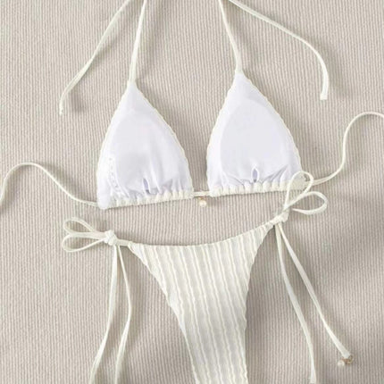 European and American New Sexy Bikini Bikini Split Swimsuit Two-piece Set Drawstring Strap Backless Cross-border Xingcheng