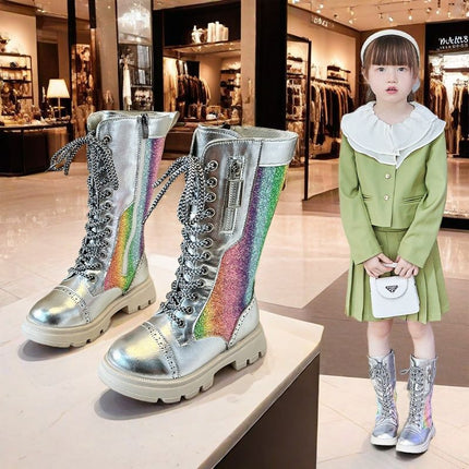 Girls' Boots, No More Than Knee-High, Autumn and Winter High Boots, Catwalk Performance Boots, Kidsren's Fashion Princess High Boots, Simple