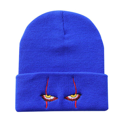 Pennywise scary eyes horror clown eyes knitted hat warm pullover hip hop hat woolen hat