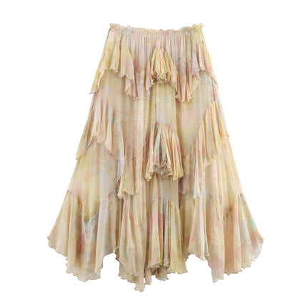 Deeabae Summer New Women's Casual Style Printed Layered Decorative Skirt for Women 3694/011