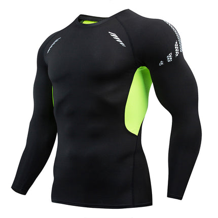 2025 new in stock quick-drying breathable outdoor running sports compression tight fitness training printed long sleeve top