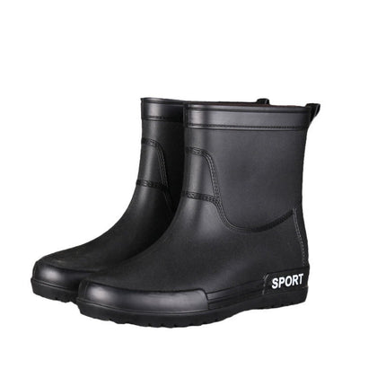 Cross-Border Fashion Popular Men's Rain Boots Mid-Tube Water Shoes Kitchen Takeaway Rain Boots Foreign Trade Fishing Waterproof Rubber Shoes Dropshipping