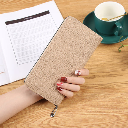 [Event Promotion] New Trendy Embossed Single Pull Women's Wallet Clutch Zipper Multi-Card Slot Women's Bag Ready in Stock