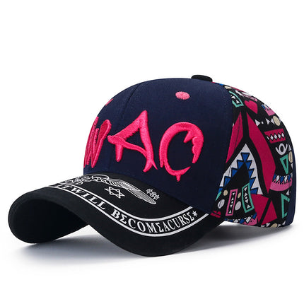 Men's Korean-Style Graffiti Print Baseball Cap with 3D Embroidery, Duckbill Cap for Autumn Outdoor Sun Protection and Shading, Also Suitable for Women