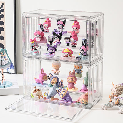 High-Definition Transparent Container Three-Layer Hand-Made Blind Box Dust-Proof Classification Storage Trendy Toy Doll Desktop Display Organizer Box
