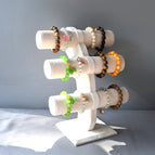 Three-layer Arch Bracelet Rack Beige Velvet