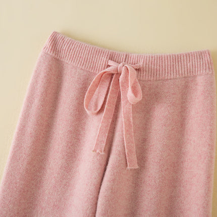 Elegant Cloud Pants Women's Autumn and Winter Wool Pants Outer Wear Thickened Knitted Floor Pants High Waist Dummy Casual Wide Leg Pants