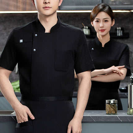 Stretch Quick-drying Summer Breathable Chef Work Clothes Short-sleeved Hotel High-end Men's Western Restaurant Baking Women's Clothes Long-sleeved