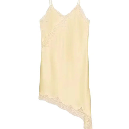 Kaopu Za 2025 Summer Women's Fashion Sleeveless Backless Mini Dress Sexy Hollow Suspender Dress