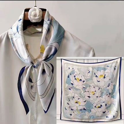 70 Silk Scarf Square Scarf High-end Korean Style Fashion All-match Professional Silk Small Scarf Retro Printed Silk Scarf for Women