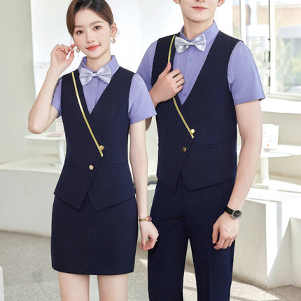 Bar KTV Western restaurant work wear slim vest suit women's new hotel front desk waiter work clothes men