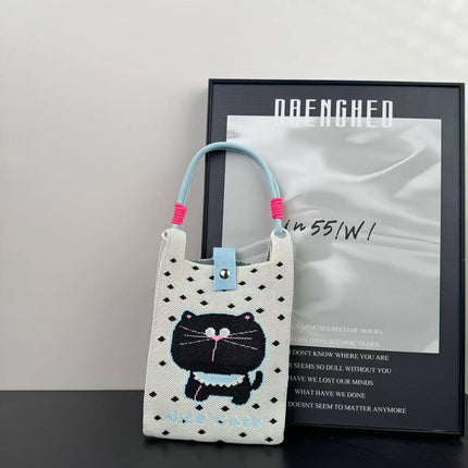 Cross-Border Mobile Phone Bag Woven Mobile Phone Bag Ins Style Woven Mobile Phone Bag Woven Tote Bag Douyin Hot Style