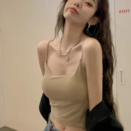 Thai Small Camisole Women's Inner Wear Spring Chest Pad Beautiful Back Seaside Wear Outer Wear Dopamine Jazz Top