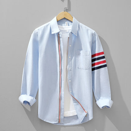 Hot Hot men's long sleeve shirt fashion retro color matching bar casual handsome shirt coat in stock wholesale