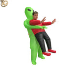 Red top alien hugging people / Adult model (applicable to height 150-190cm)