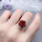 Inlaid rose ring