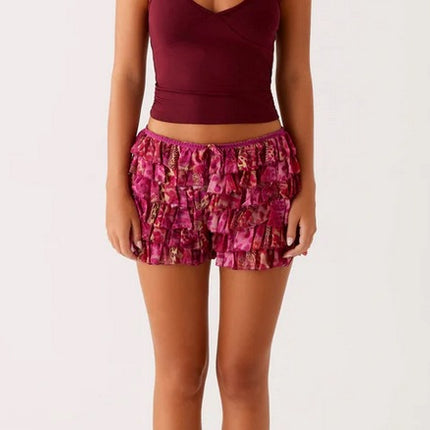 2025 New European and American Multi-layer Cake Stacking Skirt Hot Pants Hot Girls Sexy Fashion Lace Culottes Sexy Skirt