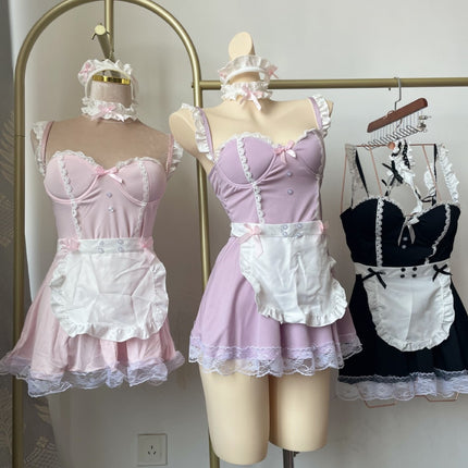 Sexy Lingerie Maid Outfit Cute Japanese Anime Otherworld Restaurant Cafe Work Uniform Long Dress Maid Cosplay Costume
