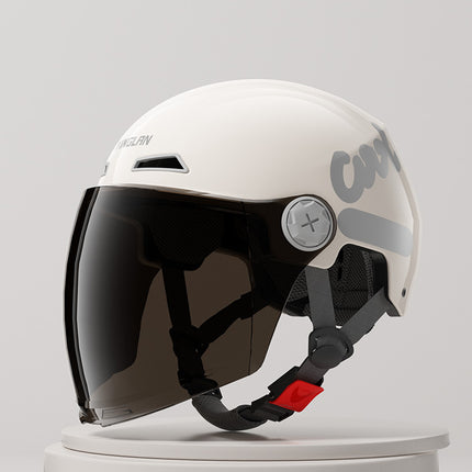 Camp cable helmet female electric car 3c new national standard four seasons universal battery car motorcycle male retro helmet half winter