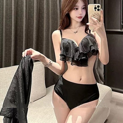Swimwear Women's 2025 New Explosions South Korea Sexy Strap Bikini Steel Bracing Small Chest Push-up Slim Vacation