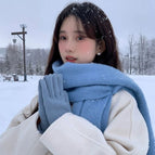 Solid color atmospheric scarf haze blue