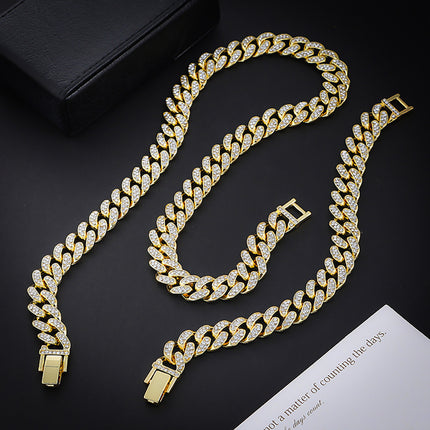Cross-Border Hot-Selling European and American Hip-Hop Necklace for Men, Retro Head Portrait Pendant, Alloy Inlaid with Rhinestones, Personalized Fashion Trend
