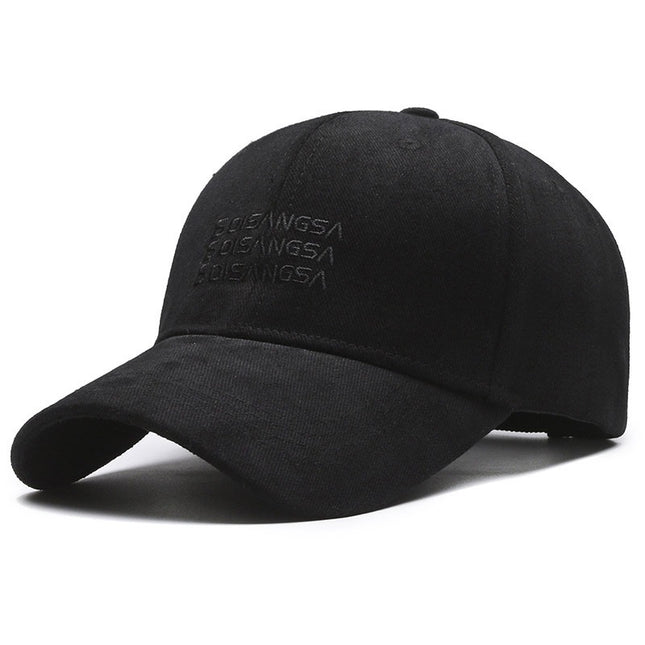 New Embroidered Women's Baseball Cap Retro Brushed Sun Protection Peaked Cap Korean Style Men's Large Head Hat Sun Hat