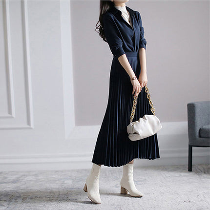 2023 new high-end light luxury dress high-grade ol professional women's clothing temperament goddess fan autumn clothing royal sister mature