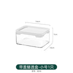 Transparent box with white lid - 1 small size can be stacked