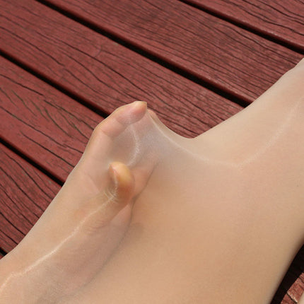 8D Glossy Nine-Point Horse Oil Socks 150kg Water-Glossy Silky Open-Crotch Pantyhose for Men and Women with Steel Wire Mask Base Socks