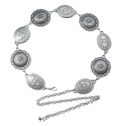 European and American high-end fashion metal waist chain retro Bohemian style Joker waist chain exaggerated single circle waist chain wholesale