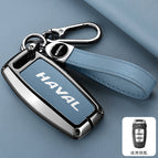 [haval a model 3-button lock] double-sided leather with lychee pattern blue + a04 rope + rope buckle