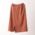 Cotton and linen brick red bath skirt / M