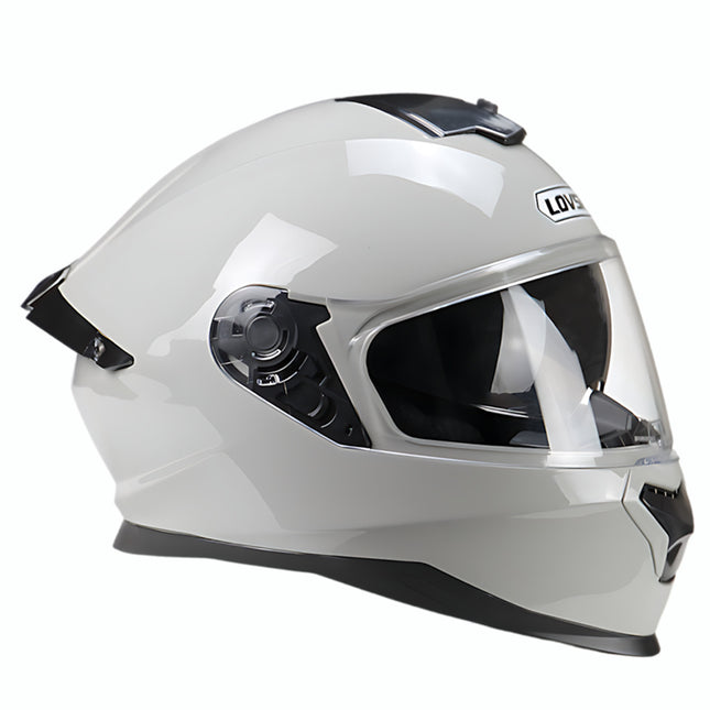 Dot Certified Winter Motorcycle Helmet Gray Dual Lens Four-Season Helmet Men's and Women's Winter Safety Helmet Full-Face Helmet
