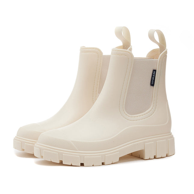 UYirain women's new elastic rain boots mid-tube boots rain boots Chelsea water boots waterproof non-slip cross-border out