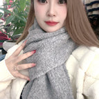 Blended wool scarf gray / 165