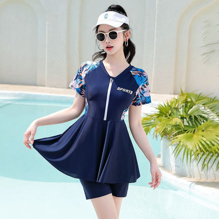 2025 New Sports Swimsuit for Women, Plus Size, Fat Mm, Split Body, Covering Belly, Slimming Look 100kg Swimsuit, Quick Drying
