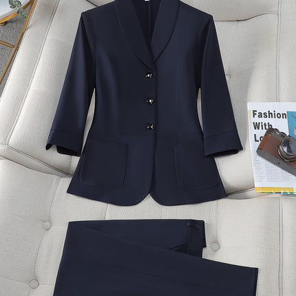 Cross-Border High-End Professional Suit Set for Women, Jewelry Store Elegant Slim-Fit Suit, Formal Attire, Front Desk Manager Work Uniform